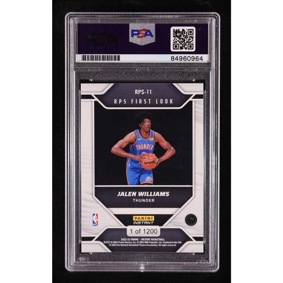 Jalen Williams Signed 2022 23 Panini Instant RPS First Look - Picture 2 of 2